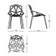 Chair_One Sedia con gambe in alluminio verniciato Magis dimensioni