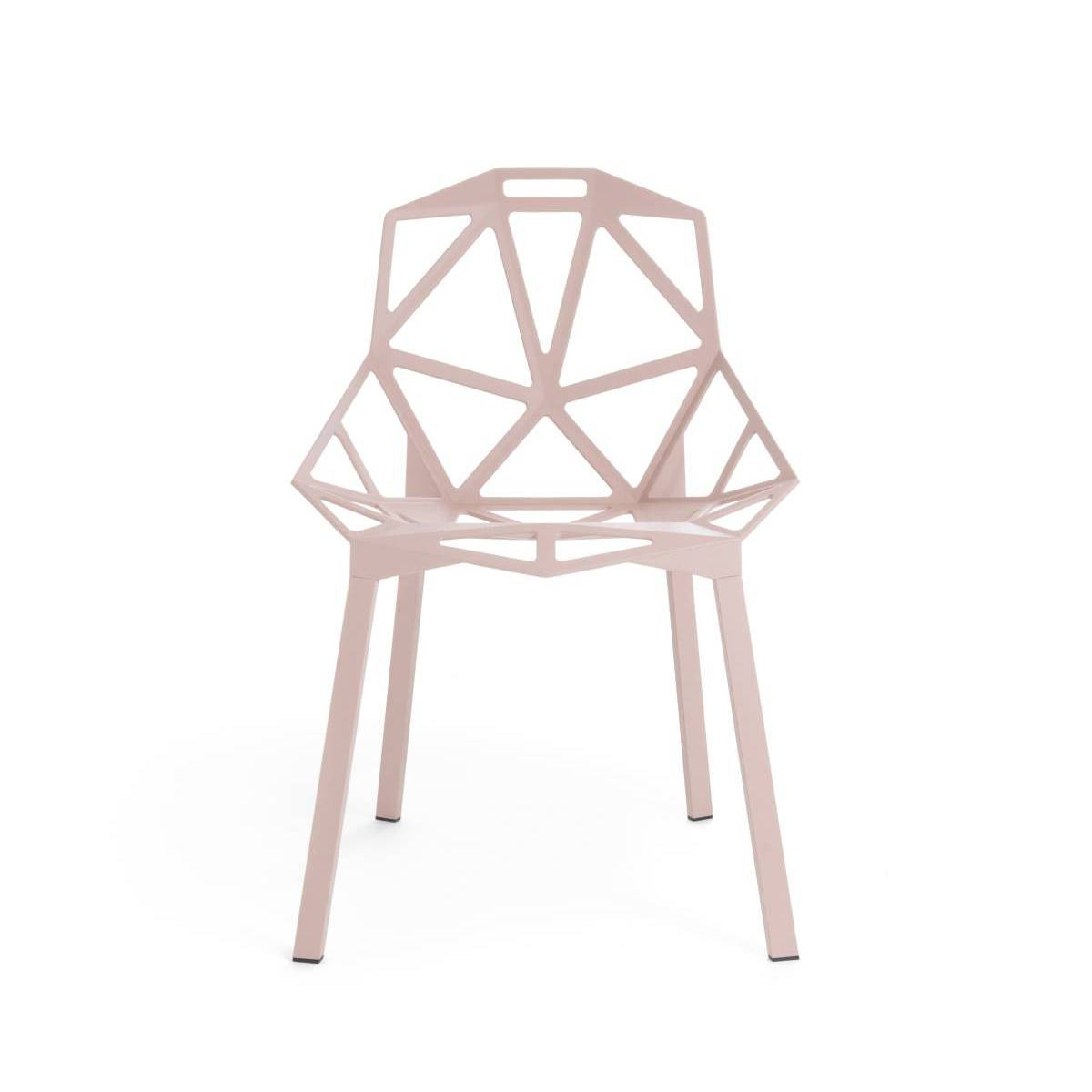 Chair_One Sedia con gambe in alluminio verniciato