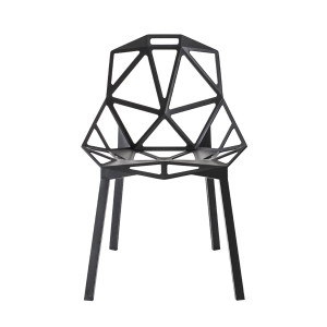 Chair_One Sedia con gambe in alluminio anodizzato