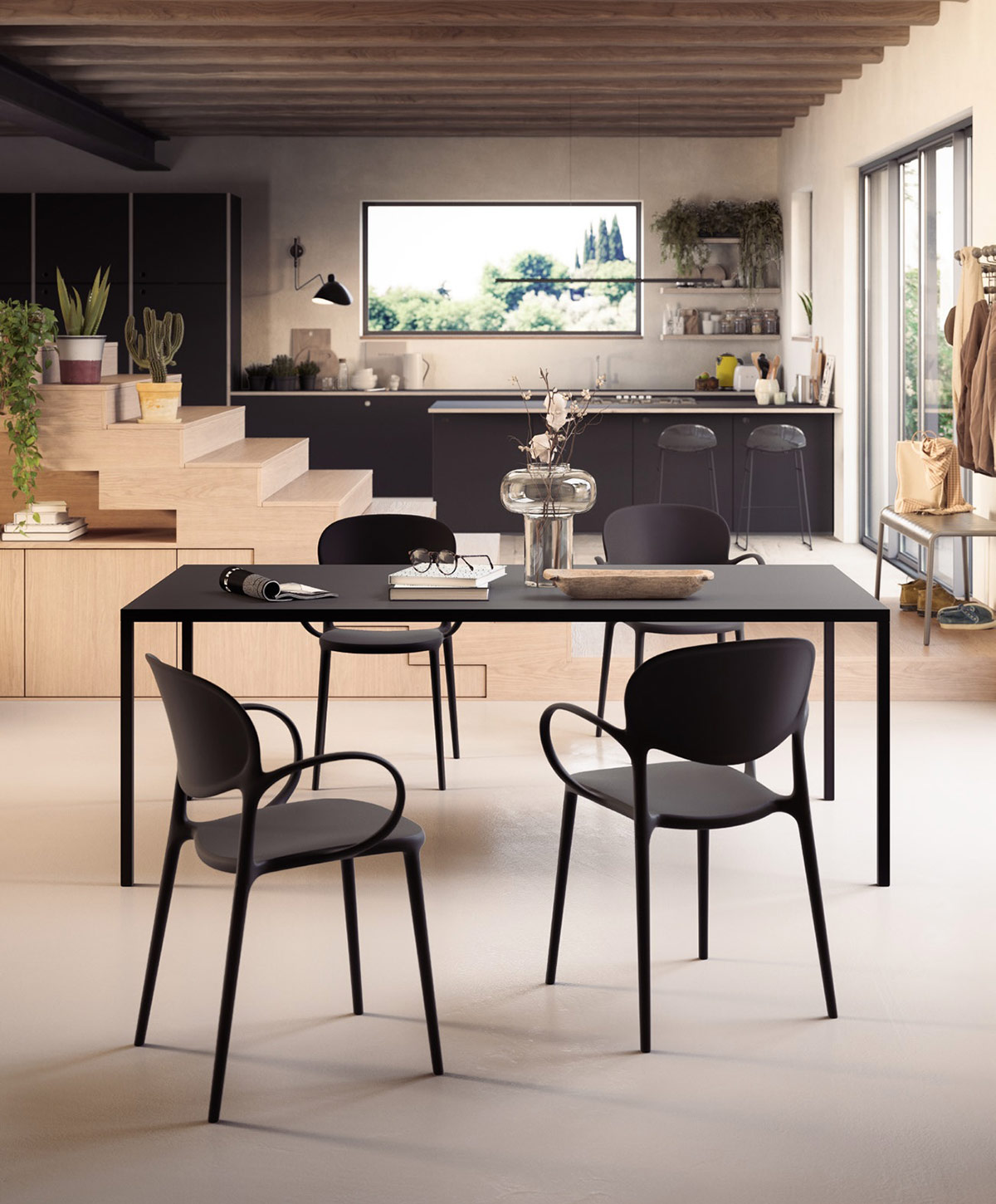 Sedia con braccioli Connubia by Calligaris Bayo