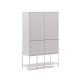 Credenza alta Vedrana 4 ante DM laccato bianco 97,5 x 160 cm Kave Home vista