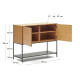 Credenza Vedrana 2 ante impiallacciate rovere e gambe in acciaio nero 97,5 x 80 cm Kave Home dimensioni