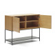 Credenza Vedrana 2 ante impiallacciate rovere e gambe in acciaio nero 97,5 x 80 cm Kave Home dettaglio