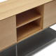 Credenza Vedrana 3 ante impiallacciate rovere e gambe in acciaio nero 195 x 80 cm Kave Home dettaglio