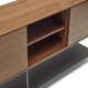 Credenza Vedrana 3 ante impiallacciate noce e gambe in acciaio nero 195 x 80 cm Kave Home dettaglio