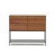 0400015MM41 - Credenza Vedrana 2 ante impiallacciate noce e gambe in acciaio nero 97,5 x 80 cm Kave Home vista