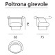 Poltrona Doris girevole Bontempi dimensioni