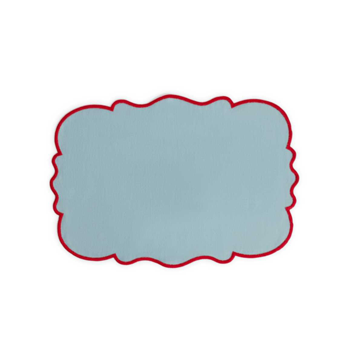 Smerlo Set 2 Tovagliette Azzurro bordo rosso Bitossi Home