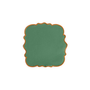 Smerlo Set 2 Tovaglioli Verde bordo arancio Bitossi Home