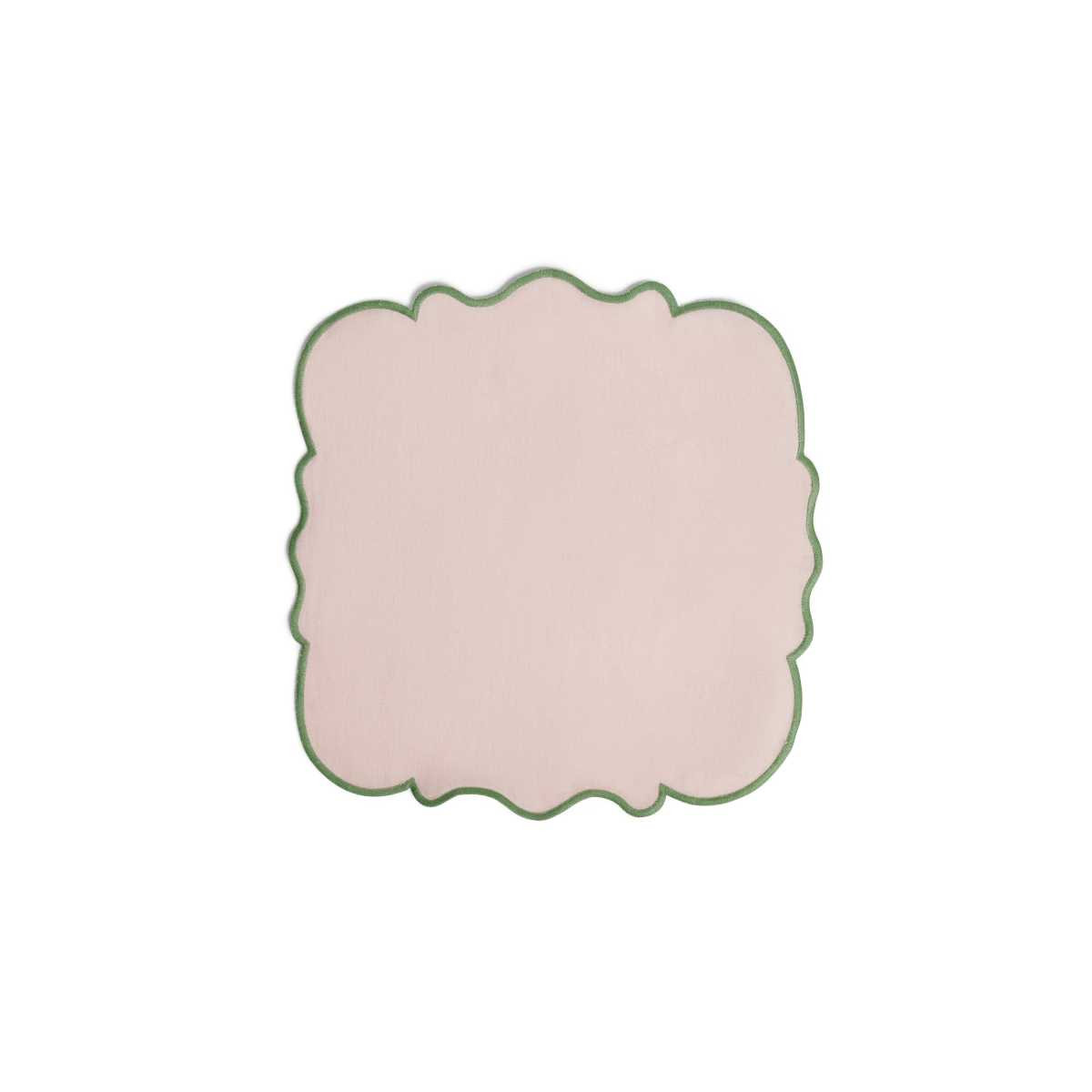 Smerlo Set 2 Tovaglioli Rosa bordo verde Bitossi Home