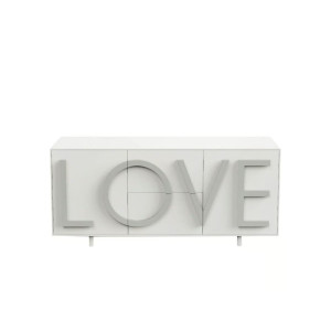 Driade Love Medium Contenitore bianco, grigio chiaro