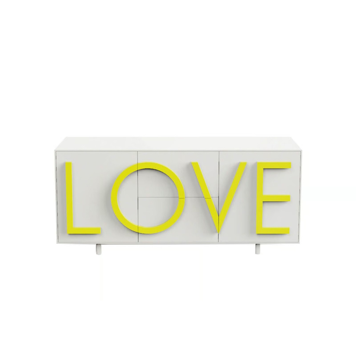 Driade Love Medium Contenitore bianco, giallo fluo