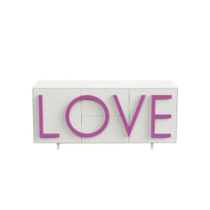 Driade Love Medium Contenitore bianco, rosa fluo