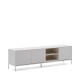 Mobile TV Vedrana 3 porte DM laccato bianco 195 x 55 cm Kave Home vista