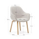 Sedia Aleli in ciniglia beige e gambe in legno massiccio di frassino con finitura naturale Kave Home dimensioni