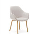 Sedia Aleli in ciniglia beige e gambe in legno massiccio di frassino con finitura naturale Kave Home vista