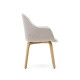 Sedia Aleli in ciniglia beige e gambe in legno massiccio di frassino con finitura naturale Kave Home vista