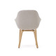 Sedia Aleli in ciniglia beige e gambe in legno massiccio di frassino con finitura naturale Kave Home vista