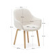 Sedia Aleli in shearling bianco e gambe in legno massiccio di frassino con finitura naturale Kave Home dimensioni