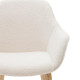 Sedia Aleli in shearling bianco e gambe in legno massiccio di frassino con finitura naturale Kave Home dettaglio