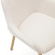 Sedia Aleli in shearling bianco e gambe in legno massiccio di frassino con finitura naturale Kave Home dettaglio