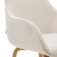 Sedia Aleli in shearling bianco e gambe in legno massiccio di frassino con finitura naturale Kave Home dettaglio