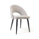 Sedia Mael beige e gambe in metallo con finiture nere Kave Home vista