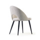 Sedia Mael beige e gambe in metallo con finiture nere Kave Home vista