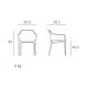 Set Tavolo Rio 140 con 6 sedie net dettaglio misure sedia Net 
