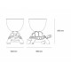 Turtle Carry Planter and Champagne Cooler Bianco Qeeboo dimensioni