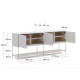 Buffet Vedrana 3 ante DM laccato bianco 195 x 80 cm Kave Home dimensioni