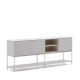 Buffet Vedrana 3 ante DM laccato bianco 195 x 80 cm Kave Home vista