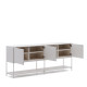 Buffet Vedrana 3 ante DM laccato bianco 195 x 80 cm Kave Home vista